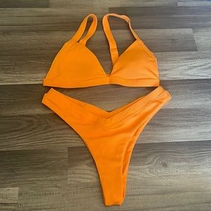Orange High Cut Bikini